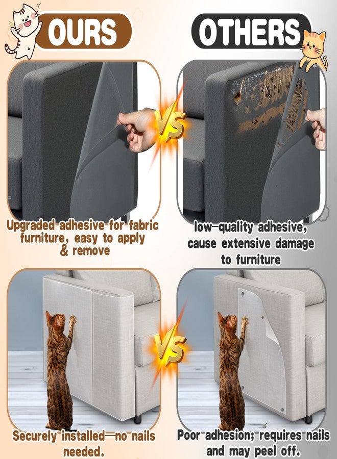 Acostop Cat Scratch Furniture Protector - Specially Designed for Fabric Furniture, Easy to Remove Anti-Scratch Couch Protector from Cat, No Pins, 8 Pack - Image 2